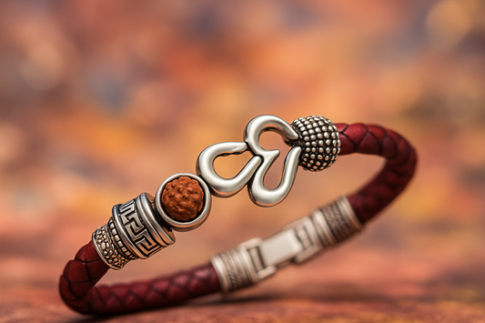 Vintage Leather Bracelet with Antique Gold Charm