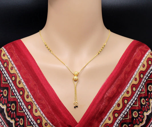 Elegant Double Bead Gold Plated Mangalsutra – Minimal Everyday Luxury ✨