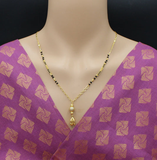 Elegant Daily Wear Gold Plated Mangalsutra with Hanging Pendant – Modern Traditional Design 💛