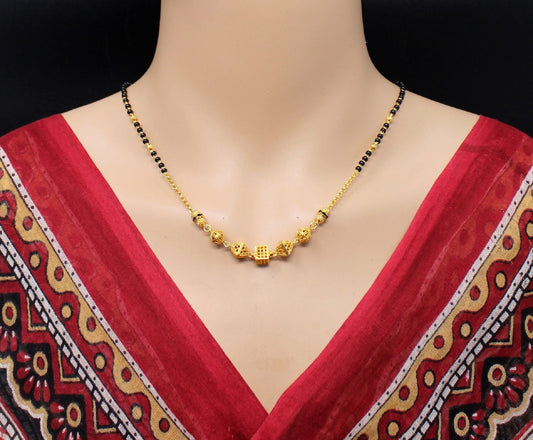 Traditional Box Bead Gold Plated Mangalsutra for Daily Wear – Elegant & Durable Design 💛