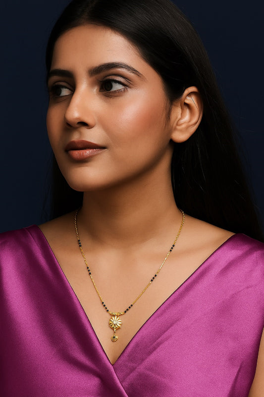 Floral Gold-Plated Daily Wear Mangalsutra – Elegant Symbol of Love & Grace 🌸
