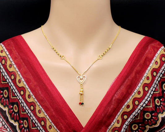 Heart Design Gold Plated Mangalsutra – Modern Symbol of Love & Commitment 💖