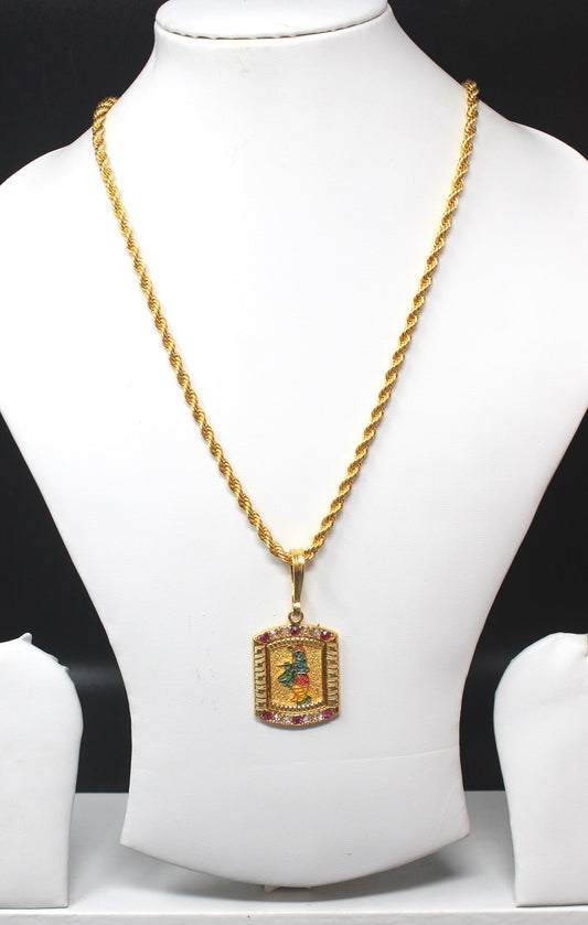 soni jewellery Gold plated chain with pendant necklace jewelry set for men women unisex