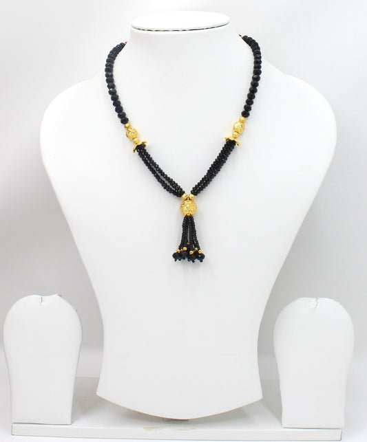 Classic Multi-Layer Black Bead Tassel Mangalsutra – 1 Gram Gold Plated Bridal Elegance 🖤✨