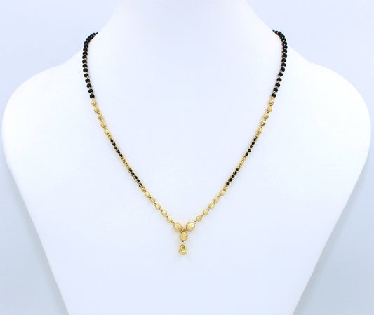 Traditional Gold Plated Mangalsutra with Black Beads – Elegant Daily Wear Design ✨