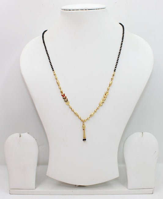 Leaf Pattern Gold Plated Mangalsutra – Lightweight Daily Wear Traditional Design 🌿💛