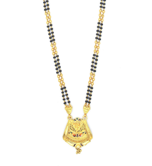 soni jewellery Traditional One Gram Gold Plated Long Mangalsutra For Women