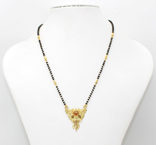 Antique Gold Plated Mangalsutra with Peacock Design Pendant – Traditional Ethnic Elegance 💛