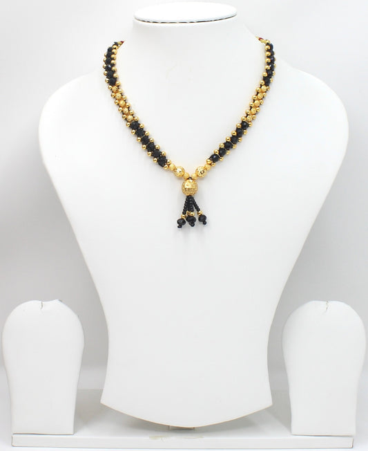 Royal Gold-Plated Double Layer Black Bead Mangalsutra – Traditional Maharashtrian Elegance 💛