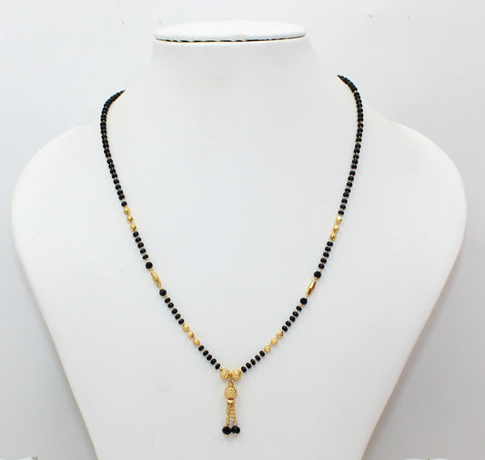 Simple Daily Wear Black Bead Gold Plated Mangalsutra – Lightweight & Elegant Traditional Design 💛