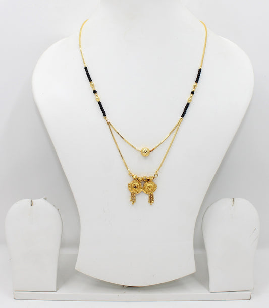 Layered Double Chain Gold Plated Mangalsutra – Premium Traditional Elegance ✨