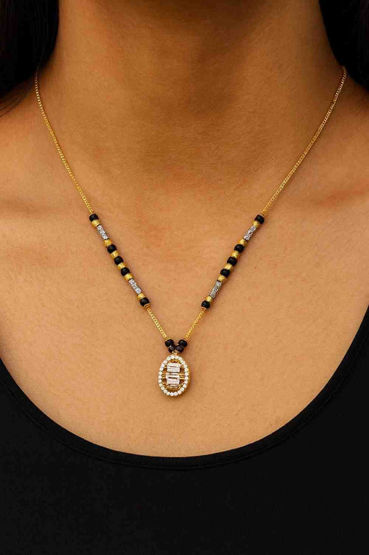 Traditional Pearl Drop Mangalsutra with Gold-Plated Pendant – Elegant Daily Wear Design for Modern Women