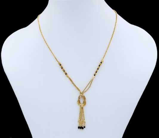 Elegant Double Chain Knot Design Gold Plated Mangalsutra for Women 💛