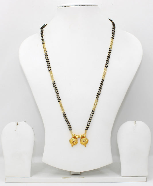 Traditional Double Square Gold-Plated Mangalsutra – Elegant Daily Wear Design 💛