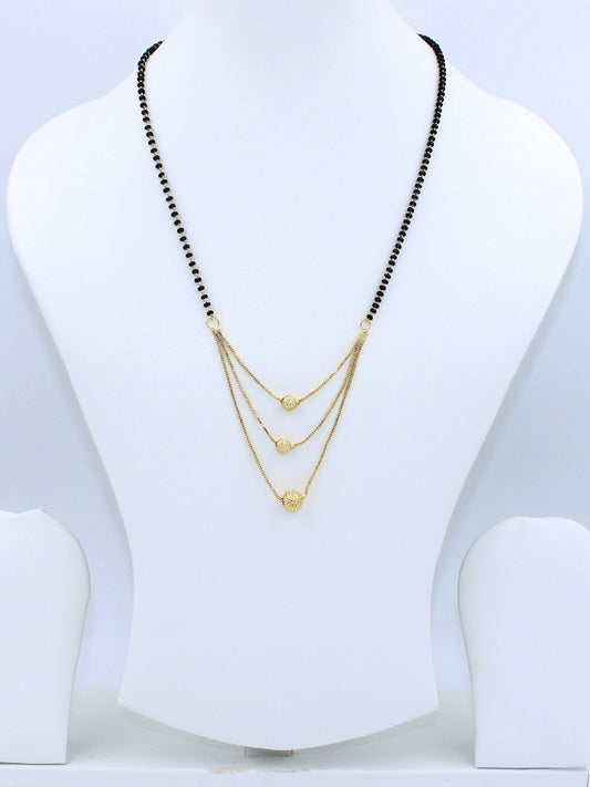 Triple Layer Gold Plated Mangalsutra 💛 | Stylish Lightweight Daily Wear Design