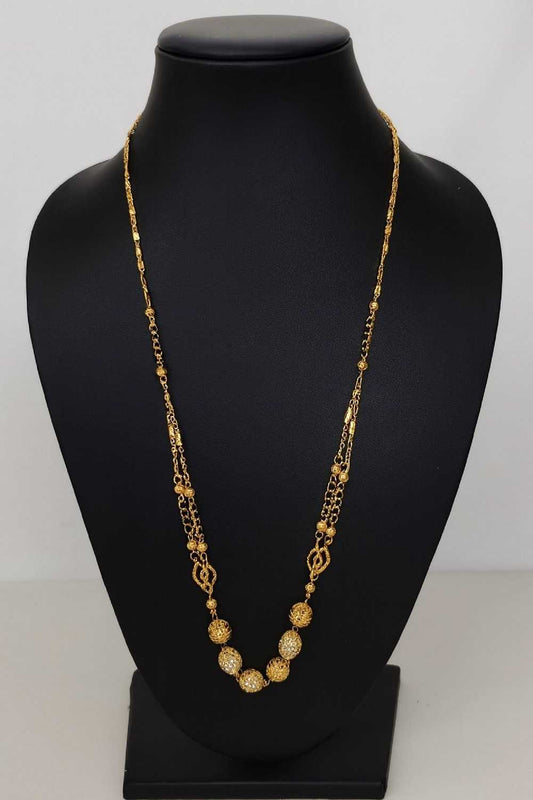 Elegant Dual-Tone Gold-Plated Daily Wear Mangalsutra – Modern Minimal Bead Design