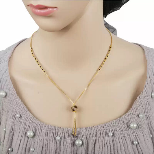 Modern Ball Pendant Gold-Plated Mangalsutra – Minimal Daily Wear Design