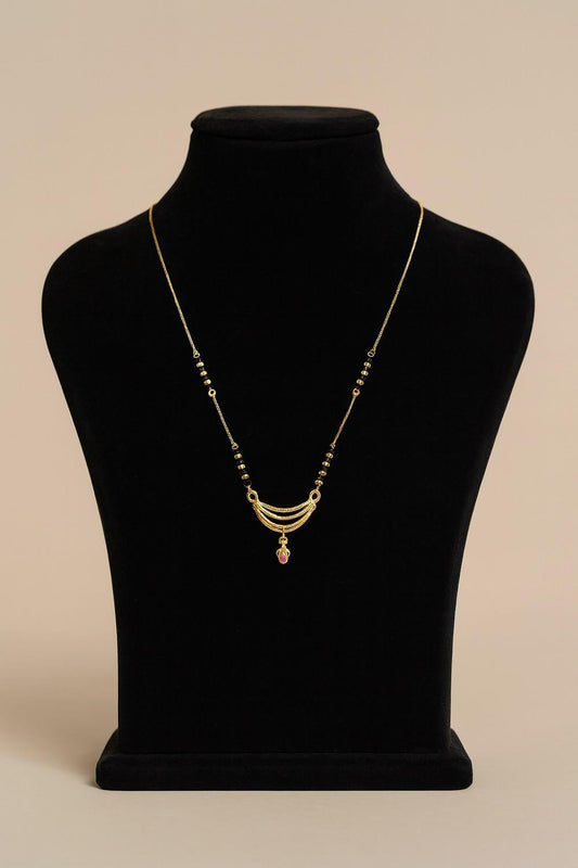 Classic Daily Wear Mangalsutra Chain with Minimal Pendant – Elegant Gold-Plated Design for Modern Women