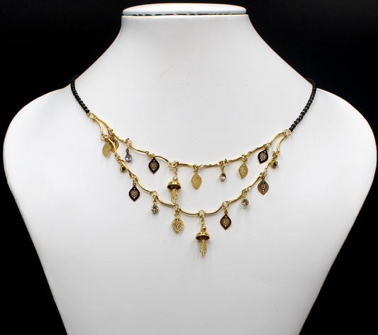 Gold-Plated Designer Mangalsutra with Multi-Charm Dangling Pendant – Festive & Daily Wear