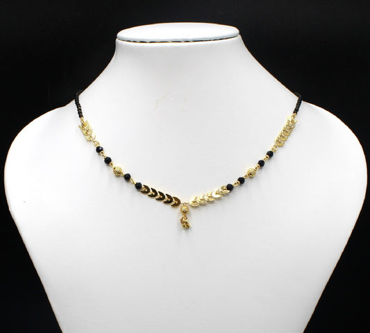 Stylish Gold Plated Leaf Mangalsutra for Women – Elegant Daily Wear Design 🌿✨