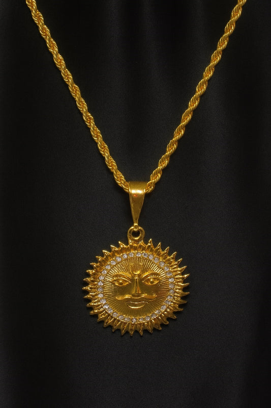 soni jewellery Gold plated chain with pendant necklace jewelry set for men