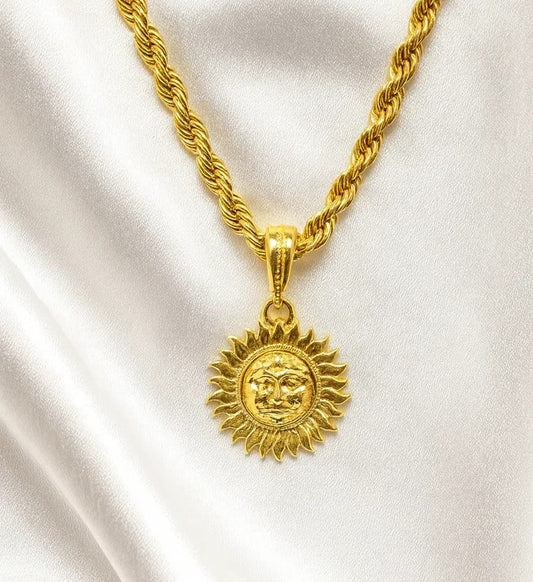 soni jewellery Gold plated chain with pendant necklace jewelry set for men women unisex