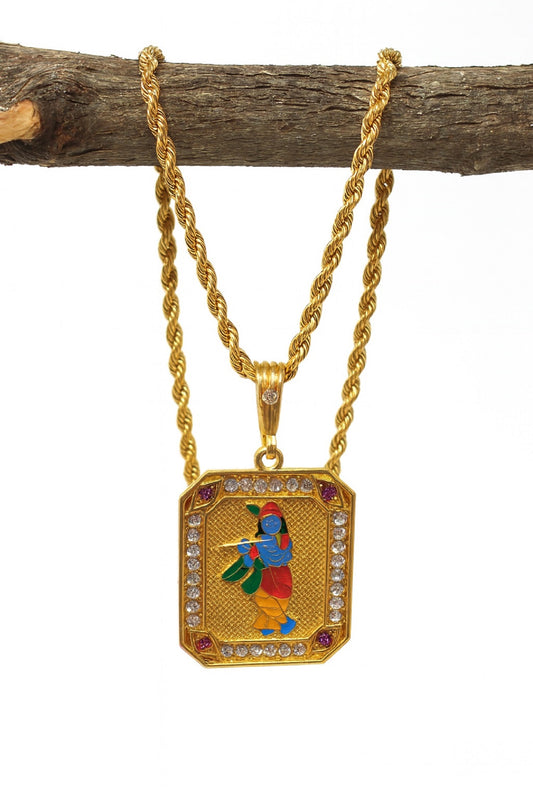 soni jewellery Gold plated chain with pendant necklace jewelry set for men women unisex