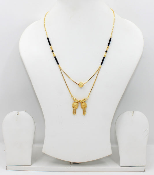 Elegant Double Layer Gold-Plated Mangalsutra – Royal Design for Modern Traditions 💛
