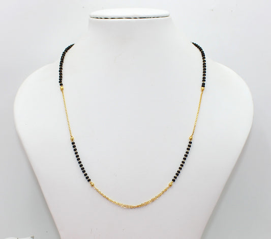 Simple Daily Wear Gold Plated Mangalsutra – Elegant Black Bead Chain for Modern Women 💛