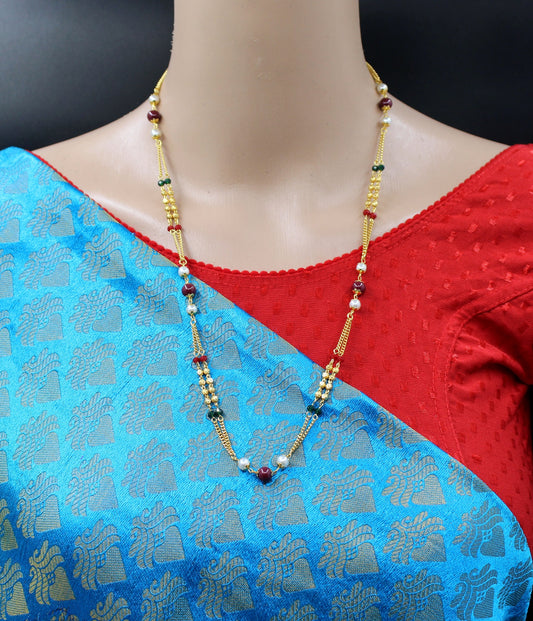 Layered Maharani Gold-Toned Necklace Set for Women – Festive & Bridal Wear