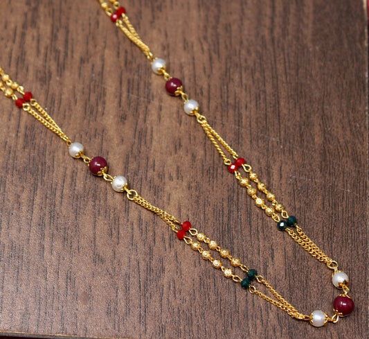 Layered Maharani Gold-Toned Necklace Set for Women – Festive & Bridal Wear