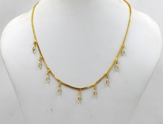 Soni Jewellery Elegant White Stone Necklace for Women and Girls