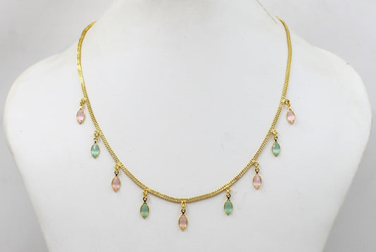 Elegant Multi-Stone Necklace for Women – Festive Wear | ₹309 Only | Skin-Friendly & Lightweight