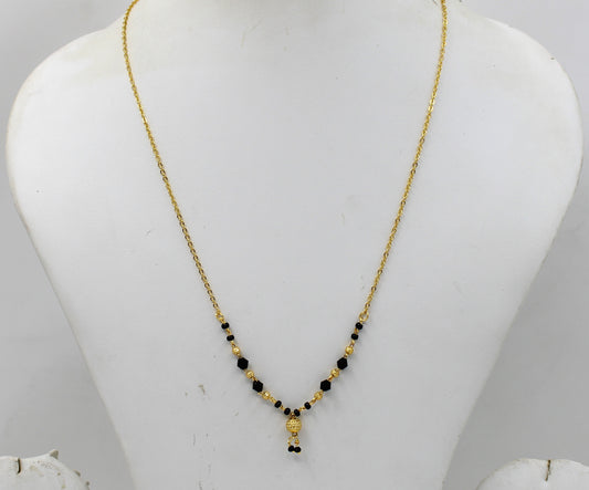 Elegant Daily Wear Black Bead Gold-Plated Mangalsutra – Minimal Charm, Timeless Love 💛