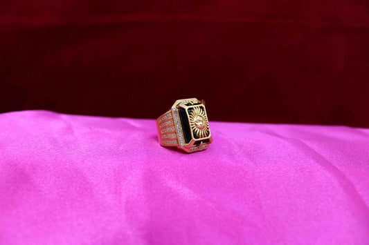 1 Gram Gold Plated Sun With Diamond Best Quality Ring For Men
