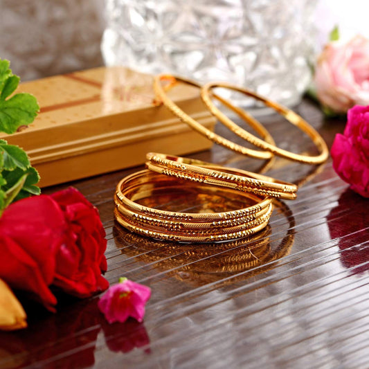 Soni Jewellery Alloy Gold-plated Mangalsutra Combo & Bangles Combo For Women (Pack Of 3) (1 Long Mangalsutra, 1 Short Mangalsutra, 1 Bangle Set)