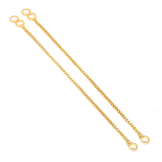 Soni Jewellery Gold Plated Black Beads Managsutra set, Breacelet & Ear chain combo For Women (Pack Of 3) (1 Long Mangalsutra Set, 1 Bracelets, 1 Pair Ear-Chain)