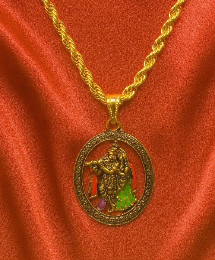 soni jewellery Gold plated chain with pendant necklace jewelry set for men women unisex