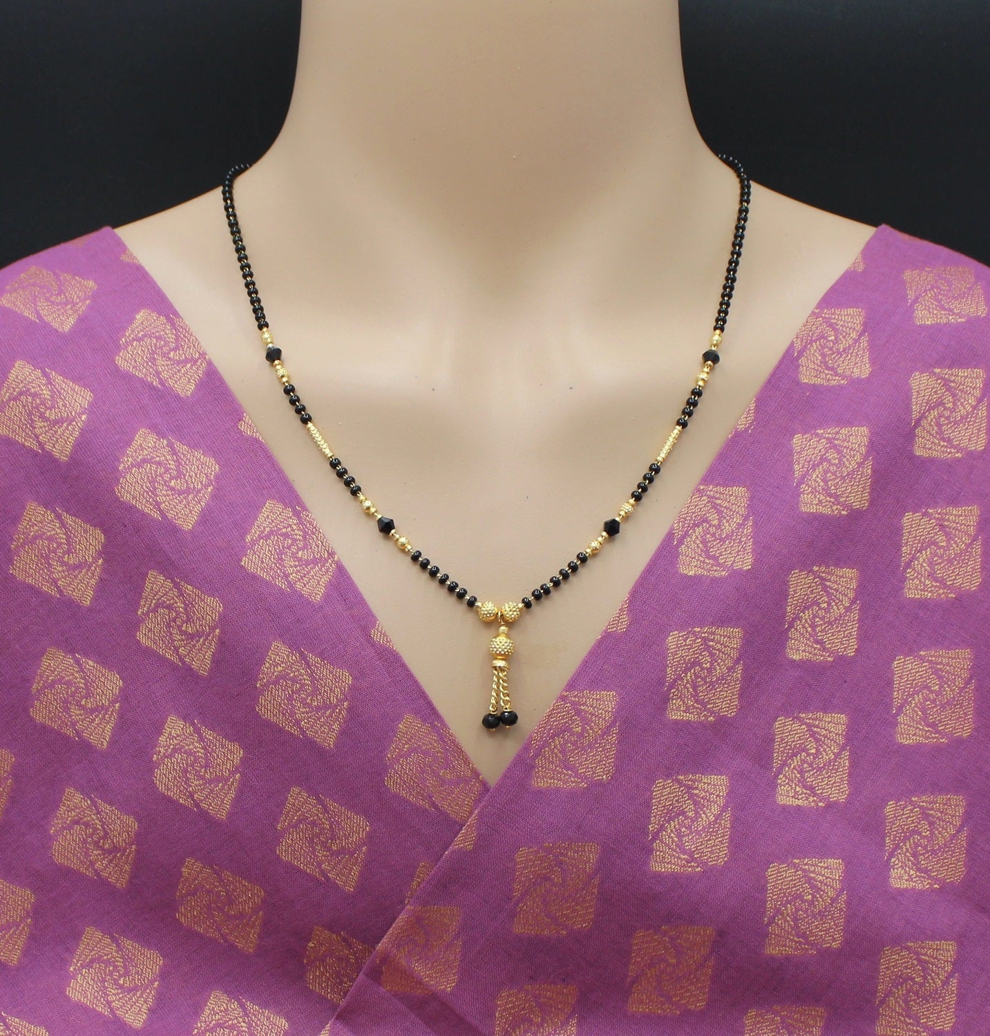 Classic Daily Wear Black Bead Gold Plated Mangalsutra – Lightweight, Elegant & Timeless Design 💛