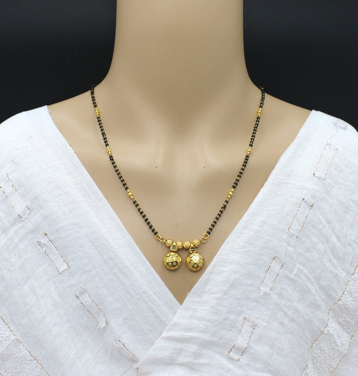 Elegant Dual Drop Gold-Plated Mangalsutra – Modern Grace, Traditional Heart 💛