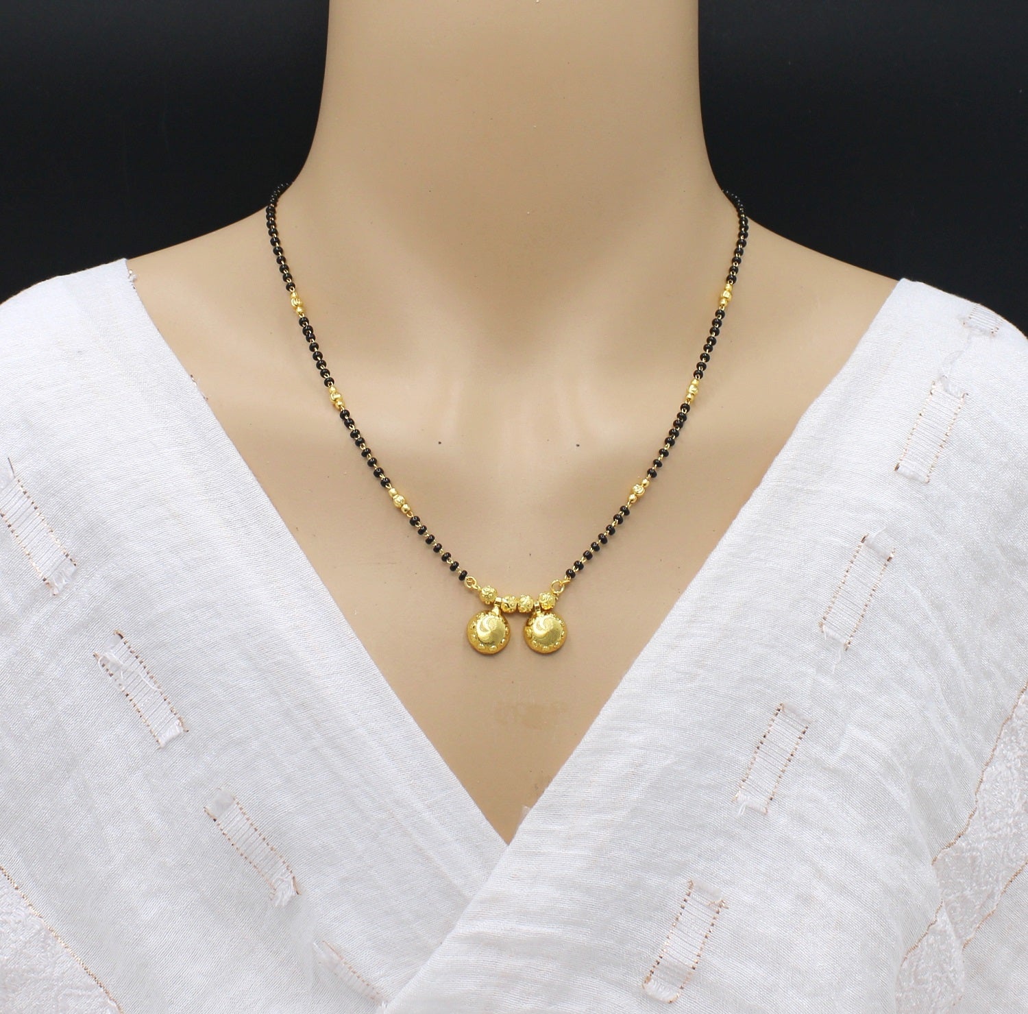 Classic Gold Round Bead Mangalsutra – Everyday Elegance with Traditional Charm 💛