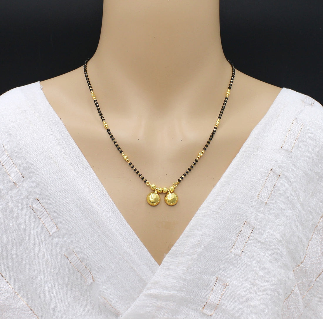 Classic Gold Round Bead Mangalsutra – Everyday Elegance with Traditional Charm 💛