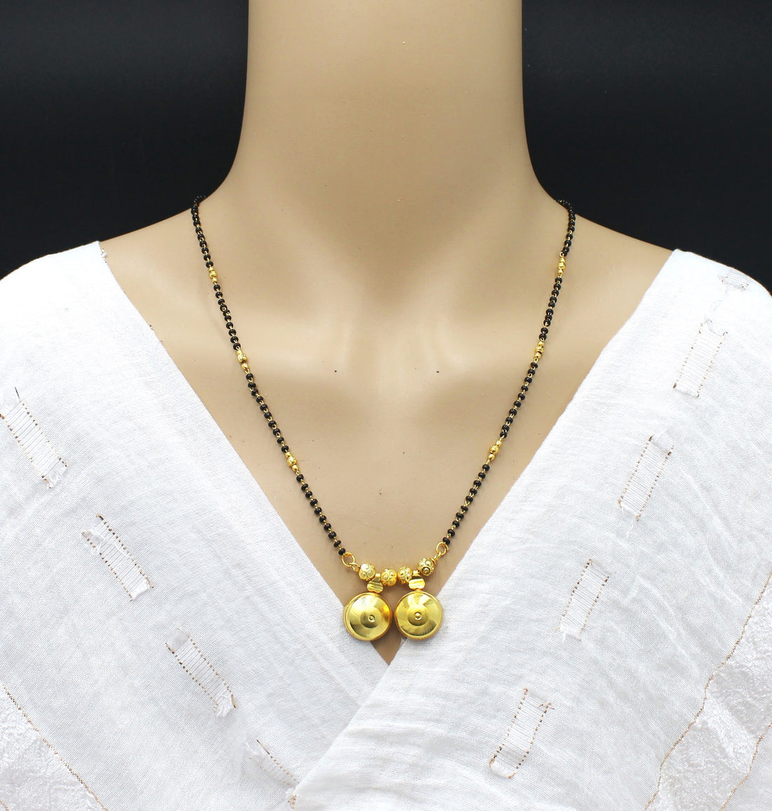 Classic Dual Round Pendant Gold-Plated Mangalsutra – Symbol of Love & Devotion 💛