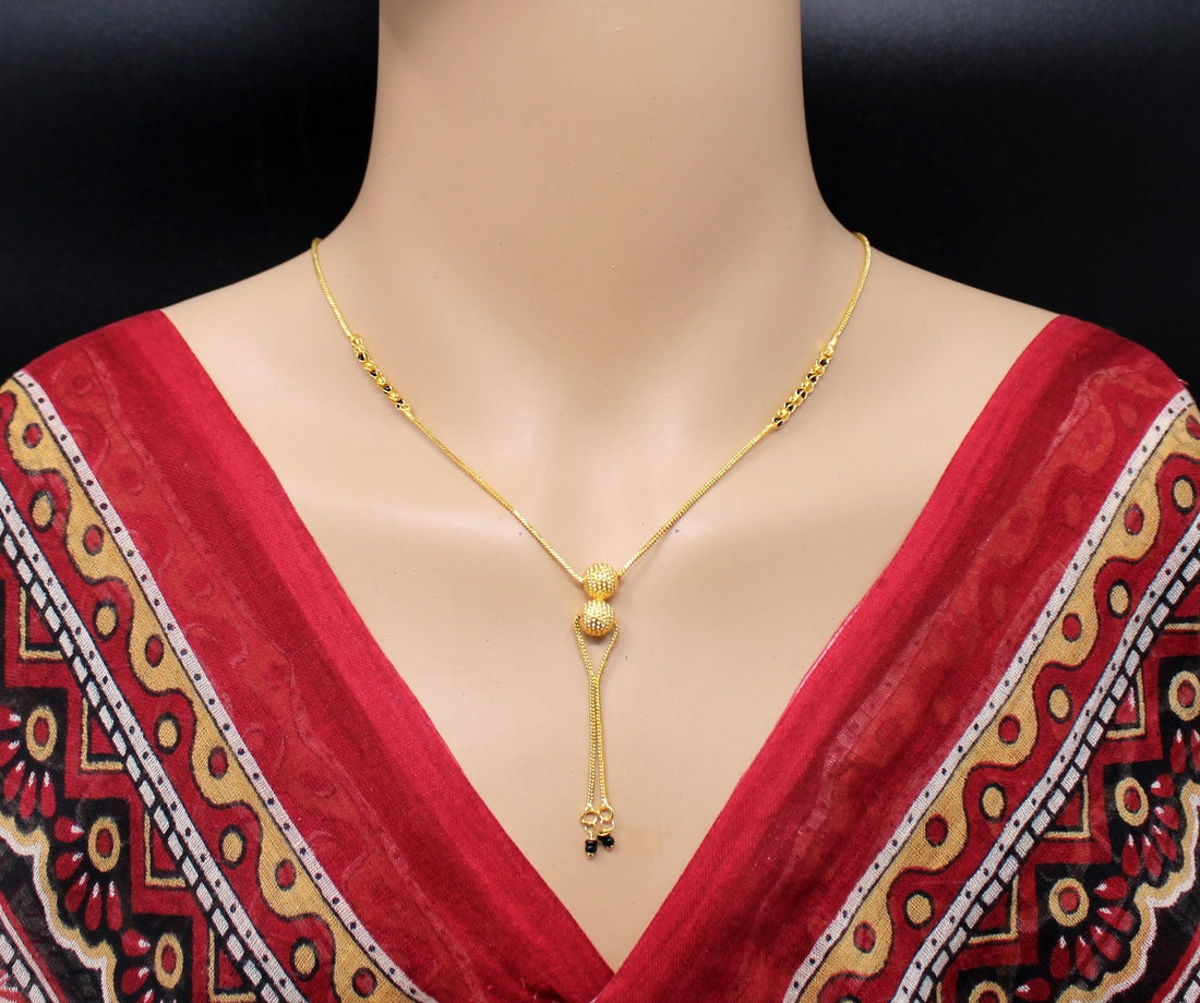 Elegant Double Bead Gold Plated Mangalsutra – Minimal Everyday Luxury ✨