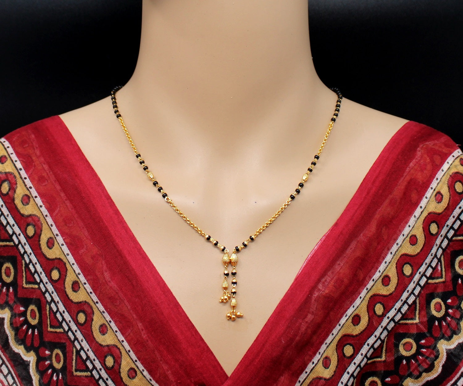 Elegant Dual Tassel Gold Plated Mangalsutra – Minimal Everyday Love Symbol 💛