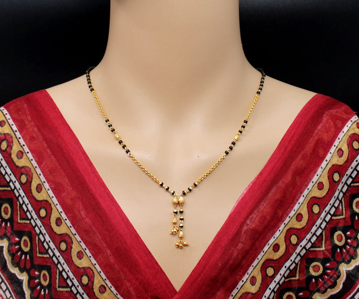 Elegant Dual Tassel Gold Plated Mangalsutra – Minimal Everyday Love Symbol 💛