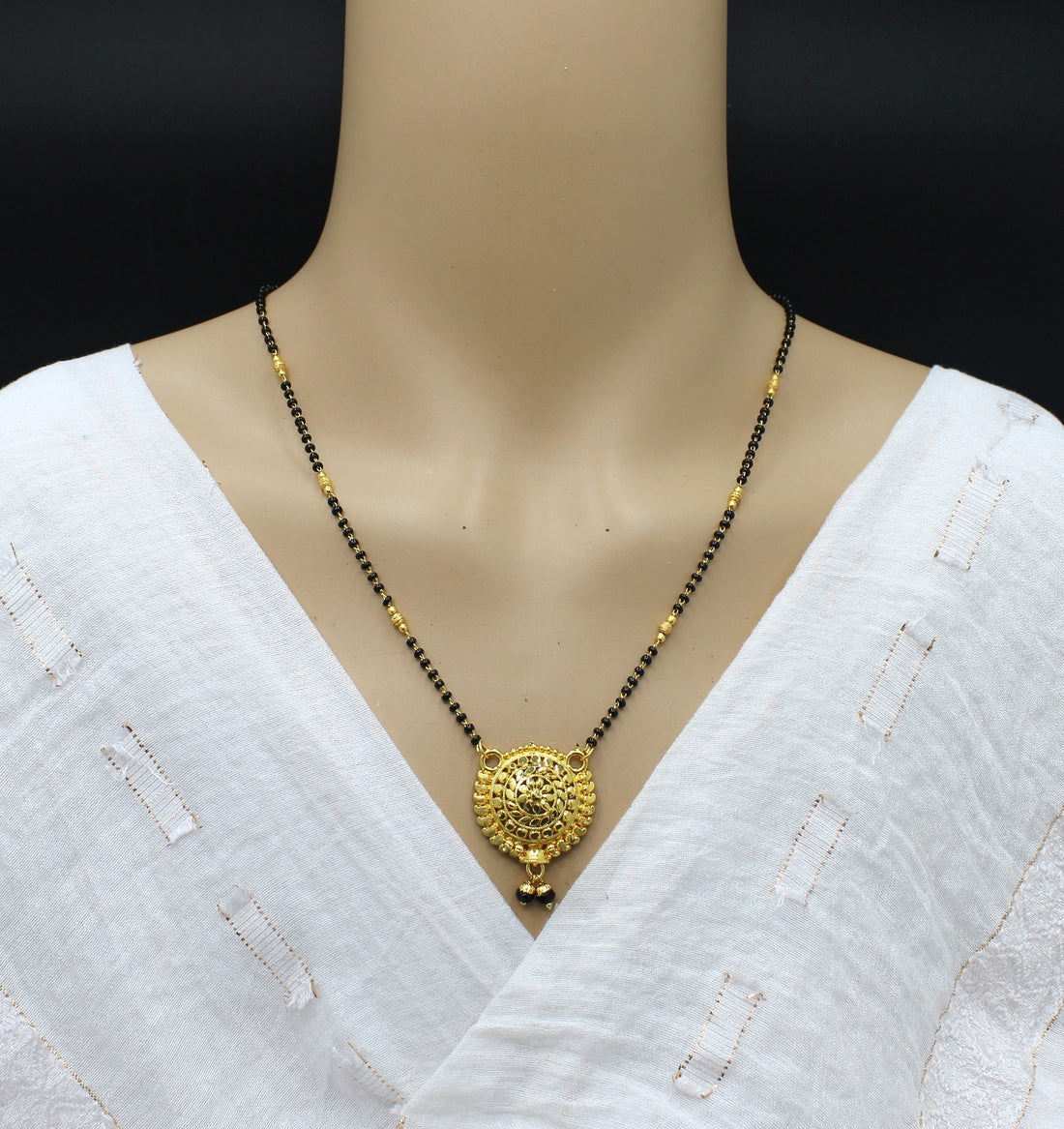 Designer Round Antique Gold Plated Mangalsutra – Traditional Charm with Modern Elegance ✨