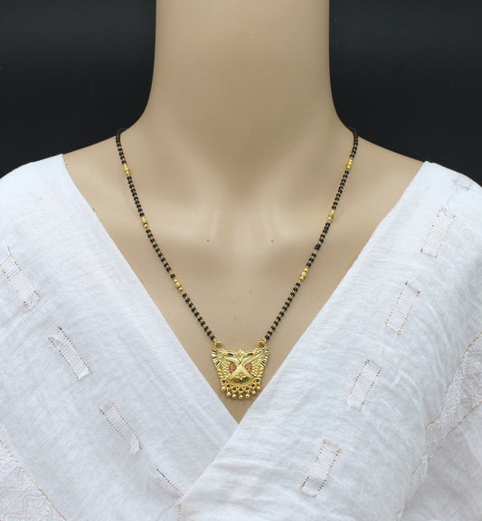 Elegant Gold Plated Traditional Temple Design Mangalsutra – Symbol of Love & Devotion 💛
