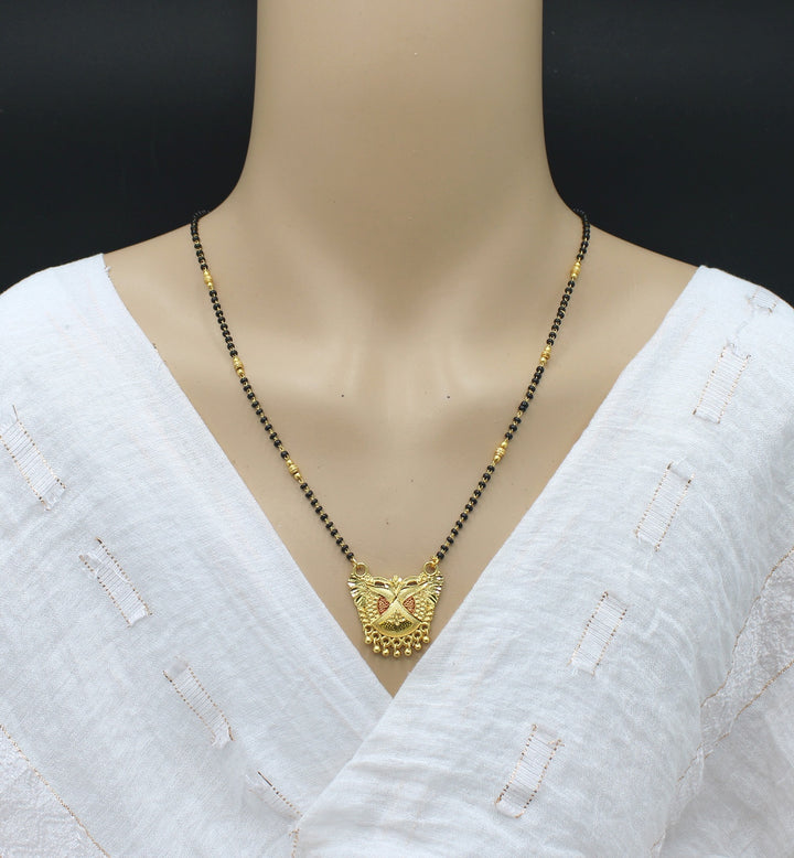 Elegant Gold Plated Traditional Temple Design Mangalsutra – Symbol of Love & Devotion 💛