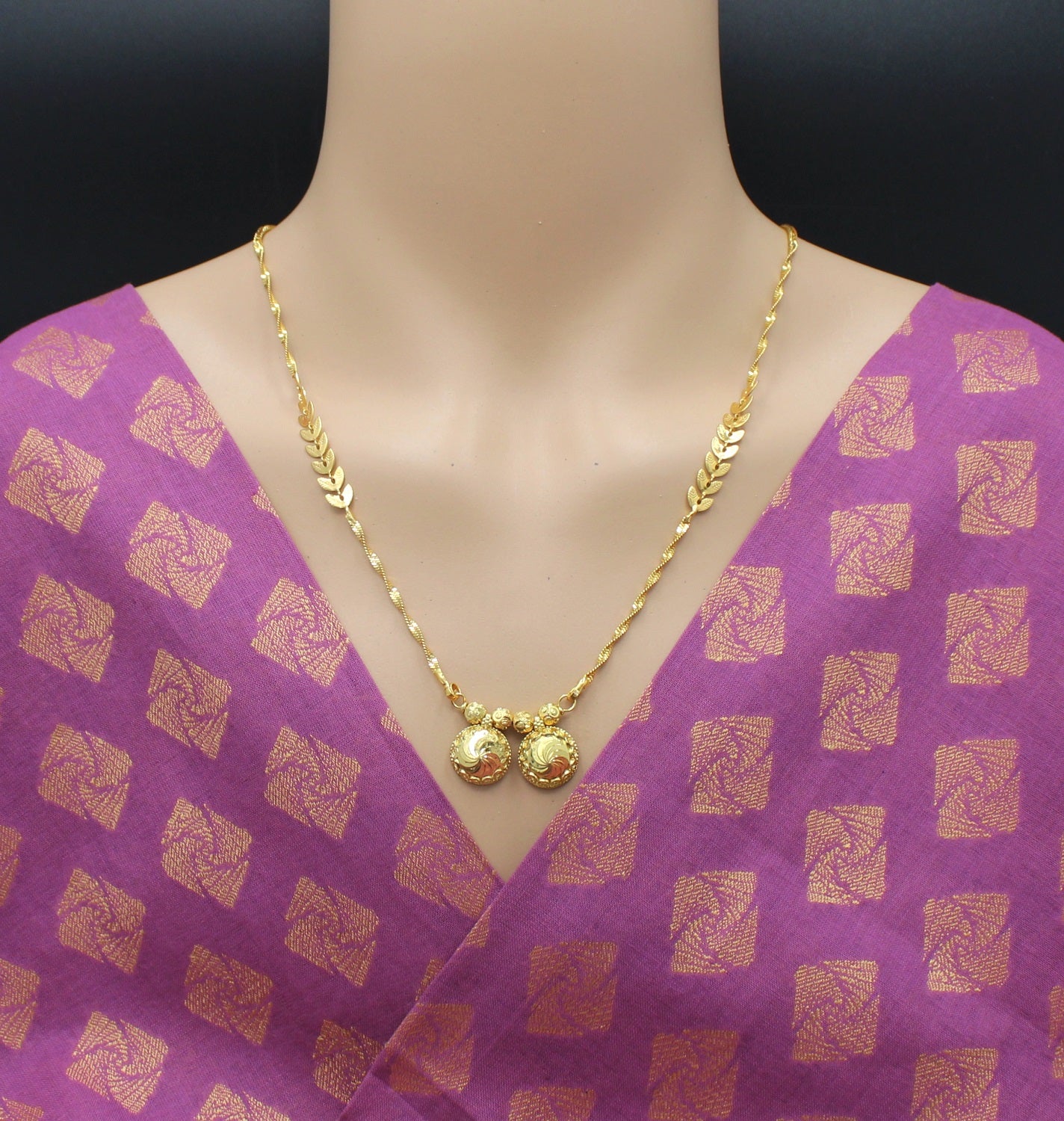 Traditional Double Ball Gold Plated Mangalsutra – Elegant Daily Wear Design 💛